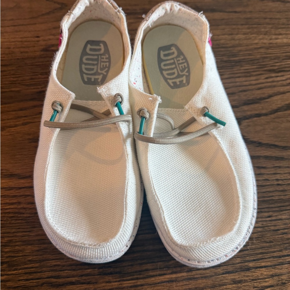 Hey Dude Kids Cream Moccasins